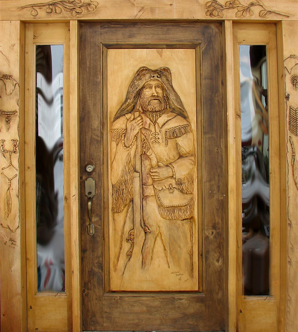 Horn Mountain Living - Mountain Man Carved Door